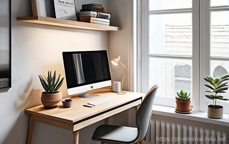 미니멀라이프 최소한의 물건으로 집 꾸미기 - **Prompt:** A cozy, inviting minimalist living room in a modern Portuguese apartment, bathed in soft...