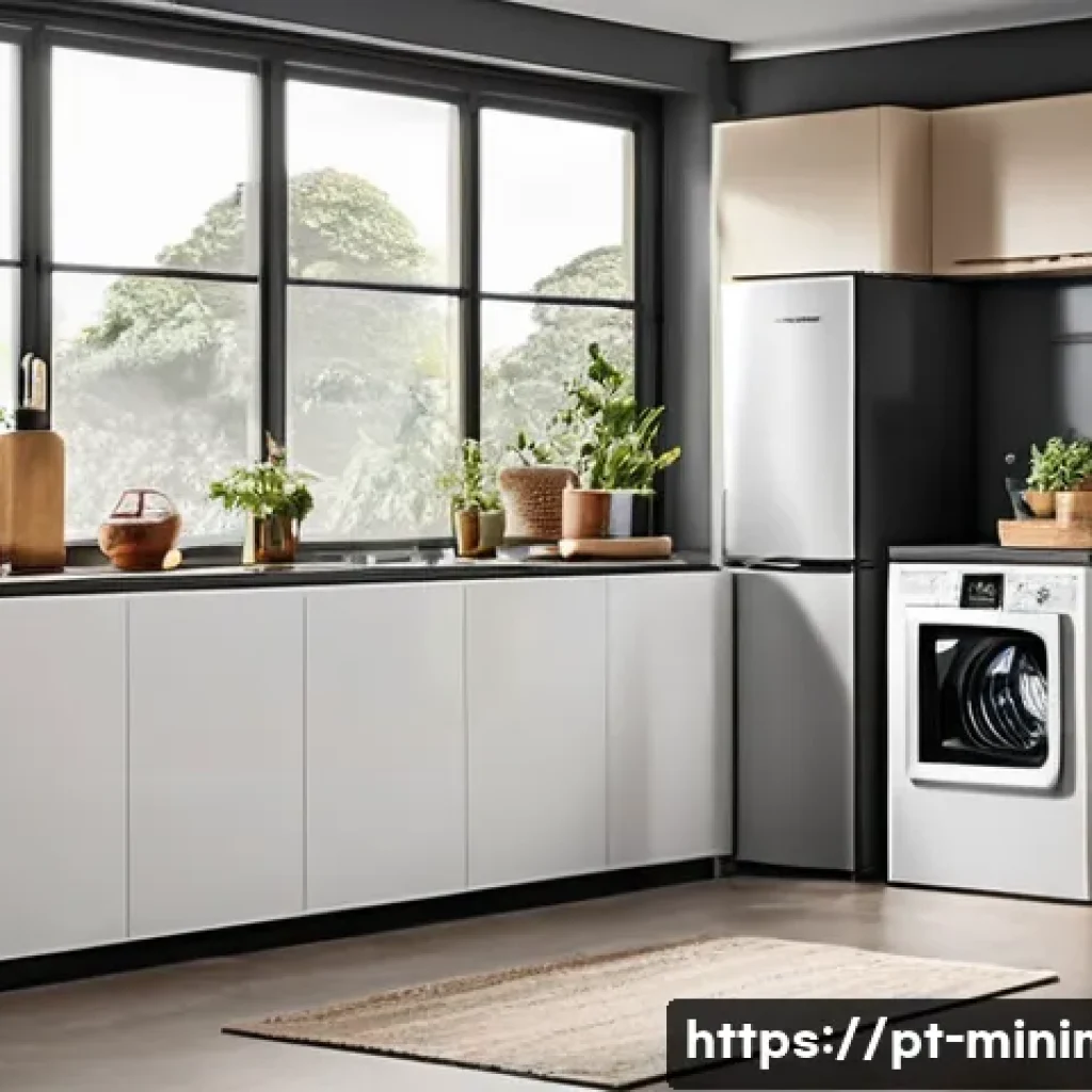 미니멀라이프 가전 제품 장기 사용 - A modern Brazilian kitchen interior featuring top-quality branded appliances such as a Brastemp refr...