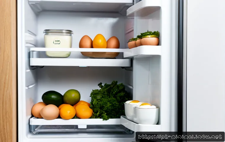 Home 17 미니멀라이프 냉장고 정리 - Photorealistic minimalist refrigerator organization in a bright contemporary Portuguese apartment ki...